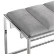 Posh Living Markus Tufted Velvet Bench in Gray/Chrome
