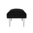 Posh Living Darian Tufted Velvet Bench with Metal Legs in Black/Chrome