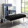 Posh Living Darian Tufted Velvet Bench with Metal Legs in Black/Chrome