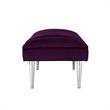 Posh Living Darian Tufted Velvet Bench with Metal Legs in Purple/Chrome