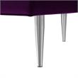 Posh Living Darian Tufted Velvet Bench with Metal Legs in Purple/Chrome