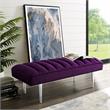 Posh Living Darian Tufted Velvet Bench with Metal Legs in Purple/Chrome