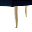 Posh Living Darian Tufted Velvet Bench with Metal Legs in Navy Blue/Gold