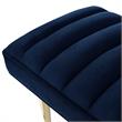 Posh Living Darian Tufted Velvet Bench with Metal Legs in Navy Blue/Gold