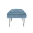 Posh Living Darian Tufted Velvet Bench with Metal Legs in Blue/Chrome