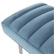 Posh Living Darian Tufted Velvet Bench with Metal Legs in Blue/Chrome