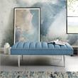 Posh Living Darian Tufted Velvet Bench with Metal Legs in Blue/Chrome