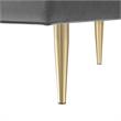 Posh Living Darian Tufted Velvet Bench with Metal Legs in Light Gray/Gold