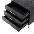 Posh Living Stella 3-Drawer Nightstand with Metal Base in Black/Chrome