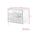 Posh Living Stella 3-Drawer Nightstand with Metal Base in Black/Chrome