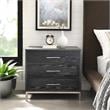 Posh Living Stella 3-Drawer Nightstand with Metal Base in Black/Chrome
