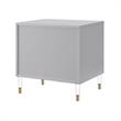 Posh Living Glamuri 3-Drawer Nightstand with Acrylic Legs in Light Gray