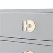 Posh Living Glamuri 3-Drawer Nightstand with Acrylic Legs in Light Gray