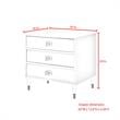 Posh Living Glamuri 3-Drawer Nightstand with Acrylic Legs in Light Gray