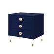 Posh Living Glamuri 3-Drawer Nightstand with Acrylic Legs in Dark Navy