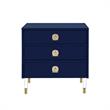 Posh Living Glamuri 3-Drawer Nightstand with Acrylic Legs in Dark Navy