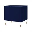 Posh Living Glamuri 3-Drawer Nightstand with Acrylic Legs in Dark Navy