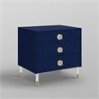 Posh Living Glamuri 3-Drawer Nightstand with Acrylic Legs in Dark Navy