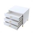 Posh Living Glamuri 3-Drawer Nightstand with Acrylic Legs in White