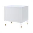 Posh Living Glamuri 3-Drawer Nightstand with Acrylic Legs in White
