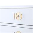 Posh Living Glamuri 3-Drawer Nightstand with Acrylic Legs in White