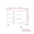 Posh Living Glamuri 3-Drawer Nightstand with Acrylic Legs in White