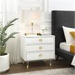 Posh Living Glamuri 3-Drawer Nightstand with Acrylic Legs in White