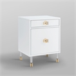 Posh Living Petrocchio Single Drawer/Door Nightstand in White
