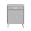 Posh Living Petrocchio Single Drawer/Door Nightstand in Light Gray