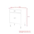 Posh Living Petrocchio Single Drawer/Door Nightstand in Light Gray