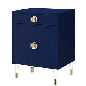 Posh Living Petrocchio Single Drawer/Door Nightstand in Dark Navy
