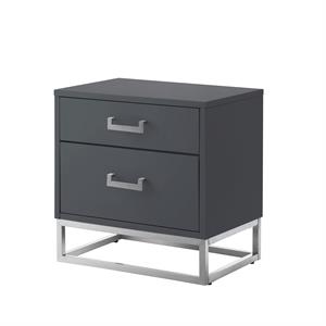 posh living stefano 2 drawer nightstand with metal base