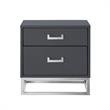 Posh Living Stefano 2-Drawer Nightstand with Metal Base in White/Gold