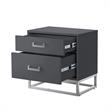 Posh Living Stefano 2-Drawer Nightstand with Metal Base in White/Gold
