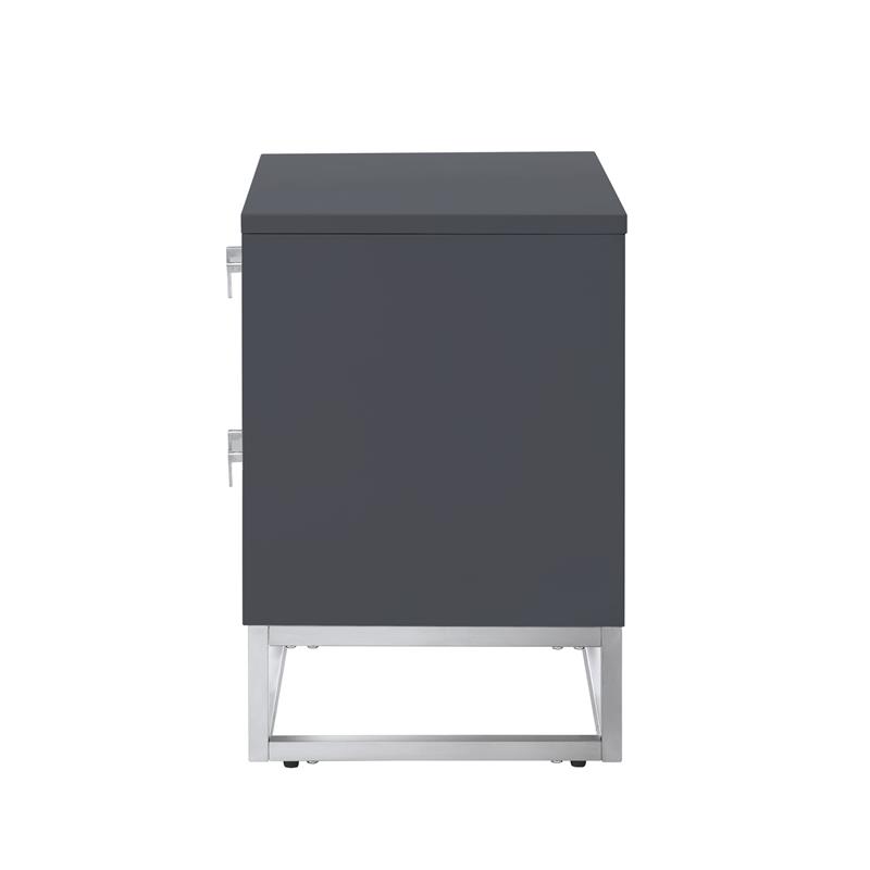 Posh Living Stefano 2-Drawer Nightstand with Metal Base in White/Gold
