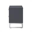 Posh Living Stefano 2-Drawer Nightstand with Metal Base in White/Gold
