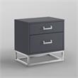 Posh Living Stefano 2-Drawer Nightstand with Metal Base in White/Gold