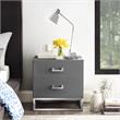 Posh Living Stefano 2-Drawer Nightstand with Metal Base in White/Gold