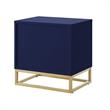 Posh Living Stefano 2-Drawer Nightstand with Metal Base in Dark Navy/Gold