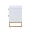 Posh Living Stefano 2-Drawer Nightstand with Metal Base in White/Chrome