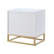 Posh Living Stefano 2-Drawer Nightstand with Metal Base in White/Chrome