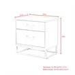 Posh Living Stefano 2-Drawer Nightstand with Metal Base in White/Chrome