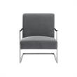 Posh Living Xzavier Velvet Upholstered Accent Chair in Gray/Chrome