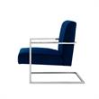 Posh Living Xzavier Velvet Upholstered Accent Chair in Navy/Chrome