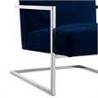 Posh Living Xzavier Velvet Upholstered Accent Chair in Navy/Chrome