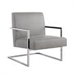Posh Living Xzavier Faux Leather Accent Chair in Light Gray/Chrome