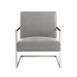 Posh Living Xzavier Faux Leather Accent Chair in Light Gray/Chrome