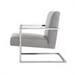 Posh Living Xzavier Faux Leather Accent Chair in Light Gray/Chrome