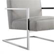 Posh Living Xzavier Faux Leather Accent Chair in Light Gray/Chrome