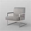 Posh Living Xzavier Faux Leather Accent Chair in Light Gray/Chrome